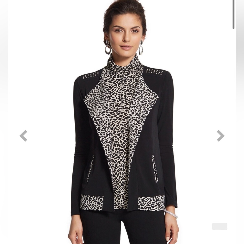 Chico’s Moto Animal Studded Jacket
